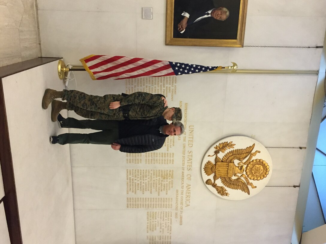House Majority Leader Kevin McCarthy with Corporal Smith at U.S. Embassy to the United Kingdom
