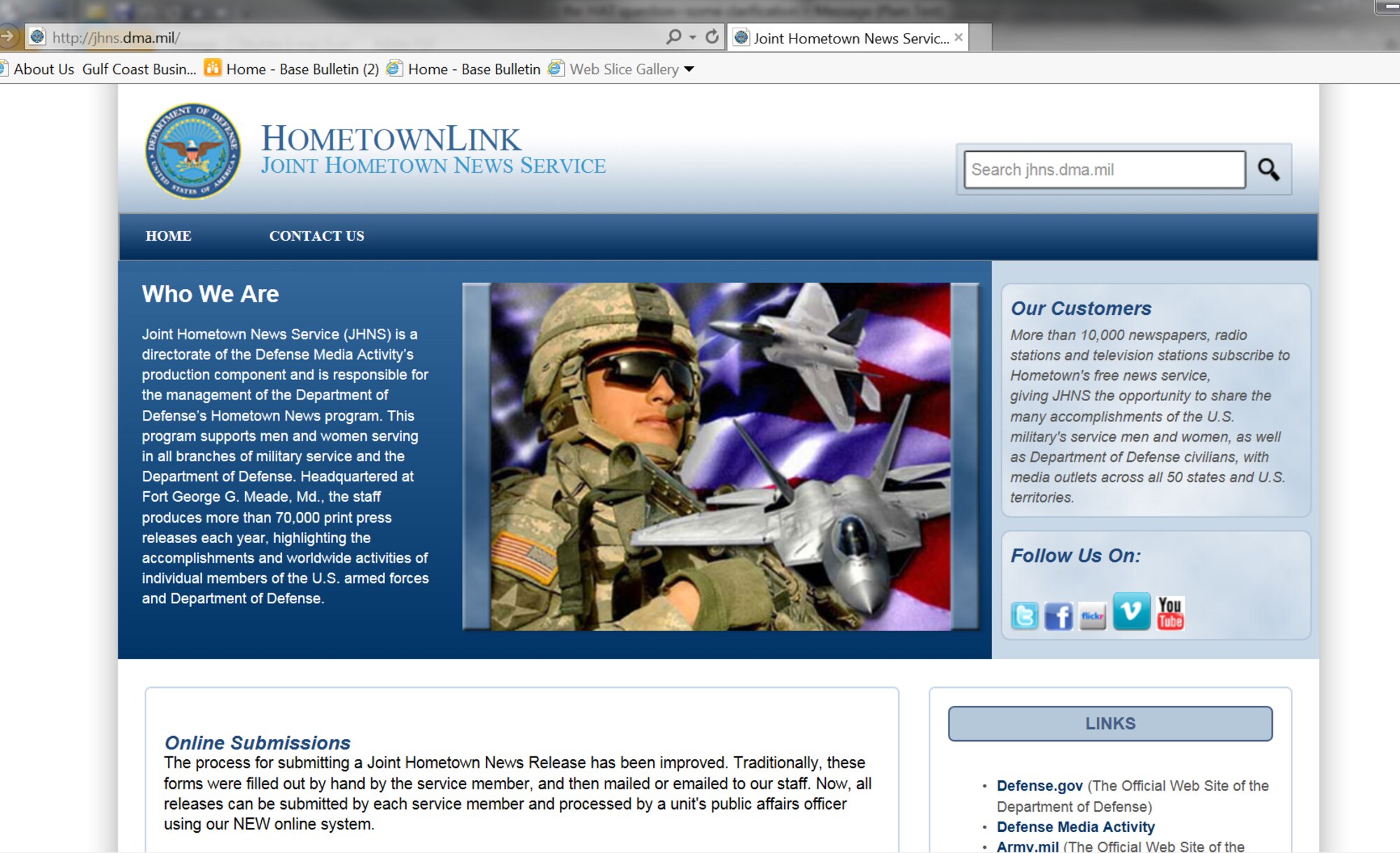 The Joint Hometown News Service program has been in existence for over 40 years and was designed to showcase the accomplishments and activities of Airmen in their local newspapers, radio and television stations. 403rd Wing Airmen who have been promoted, re-enlisted, retired or received an award or decoration can submit their accomplishments online to the JHNS and they will share their stories with their hometowns. (U.S. Air Force graphic)