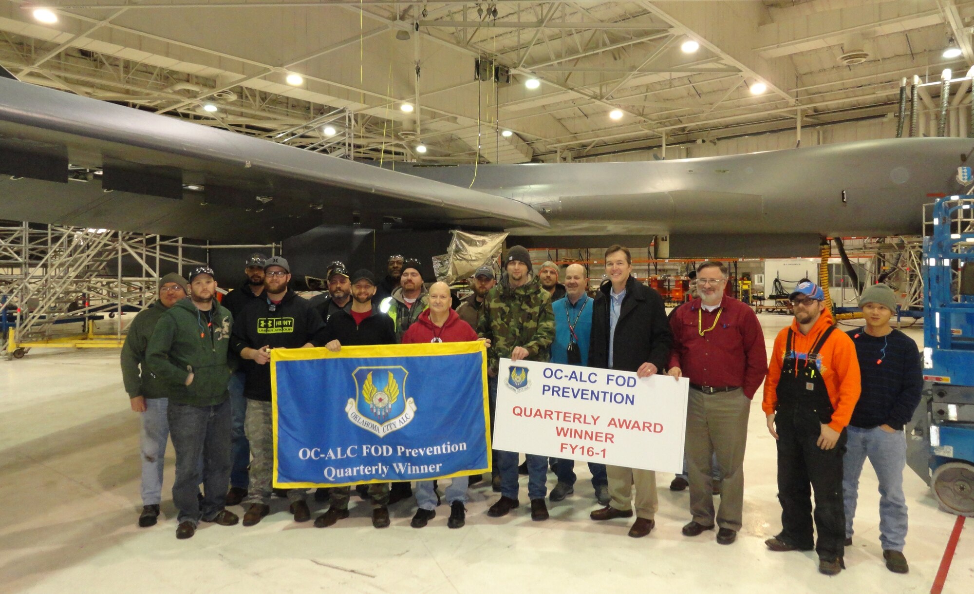 The 567th Aircraft Maintenance Squadron/MXDPA was recently named the Oklahoma City Air Logistics Complex’s FOD Prevention Quarterly Award winner. (Courtesy photo/Released)

