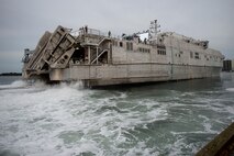 (Nov. 5, 2014) The Military Sealift Command joint high-speed vessel USNS Choctaw County (JHSV 2) departs Morehead City, N.C. to conduct training exercises off the coast of North Carolina during Bold Alligator 2014. Bold Alligator is intended to improve Navy and Marine Corps amphibious core competencies. Working with coalition, NATO, allied and partner nations is a necessary investment in the current and future readiness of our forces.