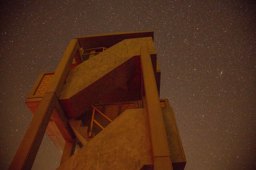 U.S. Marines with the Special Purpose Marine Air Ground Task Force-Crisis Response-Central Command participate in exercise Eager Centaur in an undisclosed location, Southwest Asia, Jan. 31, 2016. Eager Centaur is conducted to complete initial joint terminal attack controller training and exercise the MAGTF Fire Support Coordination Center, to include combined arms live fire tactics, techniques and procedures. (U.S. Marine Corps photo by Cpl. Akeel Austin/Released)