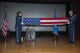 Members of the Minot Air Force Base honor guard perform the flag folding ceremony during Military Working Dog Kitty’s memorial service at Minot AFB, N.D., Feb. 2, 2016. Kitty had been retired for a month when she died of an illness. (U.S. Air Force photo/Airman 1st Class Christian Sullivan)