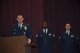 Lt. Col. Dustin Sutton, 5th Security Forces Squadron commander, speaks during Military Working Dog Kitty’s memorial service at Minot Air Force Base, N.D., Feb. 2, 2016. Kitty had been retired for a month when she died of an illness. (U.S. Air Force photo/Airman 1st Class Christian Sullivan)