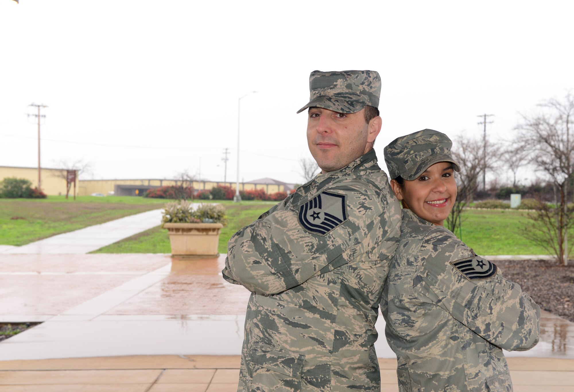 Master Sgt. Michael (left), 9th Intelligence Squadron and Tech Sgt. Elizabeth, 48th Intelligence Squadron. (U.S. Air Force photo by Tech. Sgt. Schelli T. Jones) 
