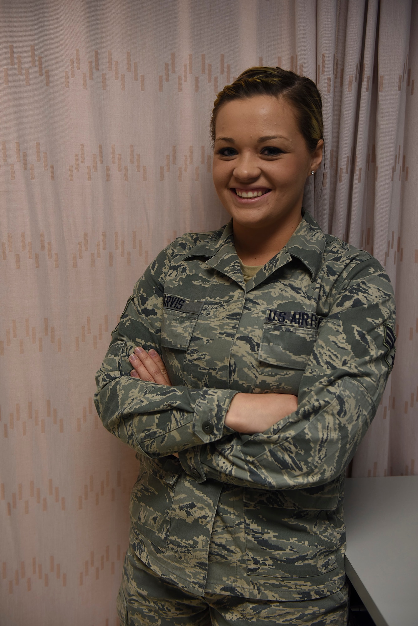 Senior Airman Katherine Jarvis, a medical technician at the 911th Aeromedical Staging Squadron at the Pittsburgh International Airport Air Reserve Station, joined the Air Force in 2013. One of her goals in both her military and civilian careers is to give her two brothers and four nephews, all age six and under, a good example to look up to. (U.S. Air Force photo by Airman Bethany Feenstra)
