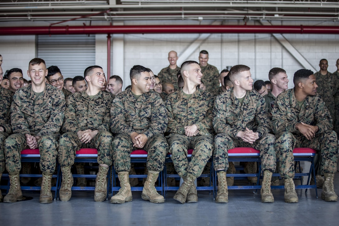 The 18th Sergeant Major of the Marine Corps, Ronald L. Green, speaks to Marines assigned to HMLA-773, MAG-49, 4th Marine Aircraft Wing aboard VMR Belle Chasse, New Orleans, LA, Jan. 19, 2016. (U.S. Marine Corps photo by Sgt. Melissa Marnell, Office of the Sergeant Major of the Marine Corps/Released)
