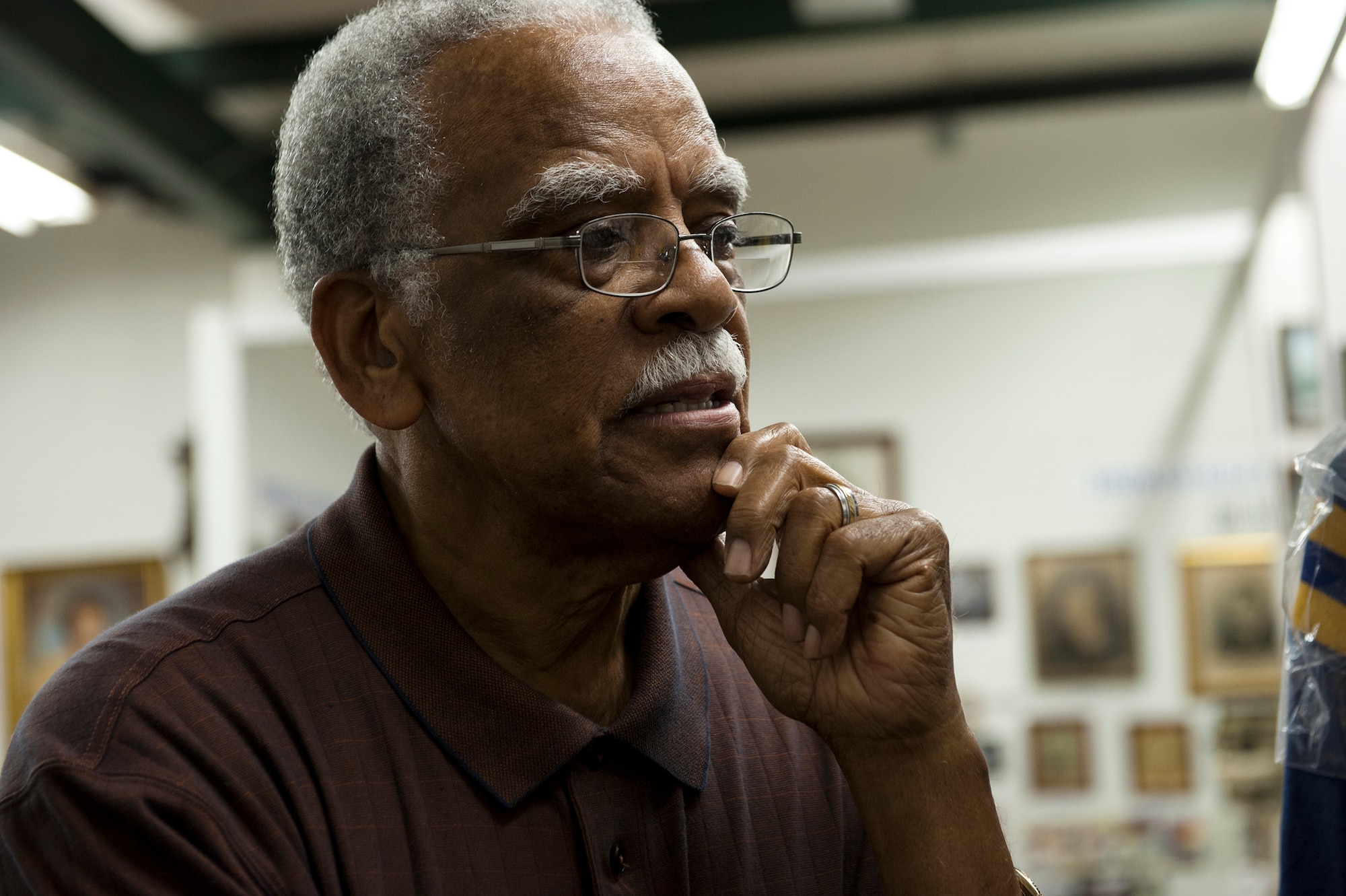 Retired U.S. Air Force Chief Master Sgt. James “Jack” Hadley, Black History Museum curator, reminisces on his childhood, Feb. 8, 2016, in Thomasville, Ga. Hadley grew up at Pebble Hill, a former Thomasville cotton plantation, before enlisting in the Air Force and serving his country for 28 years. (U.S. Air Force photo by Airman 1st Class Kathleen D. Bryant/Released)
