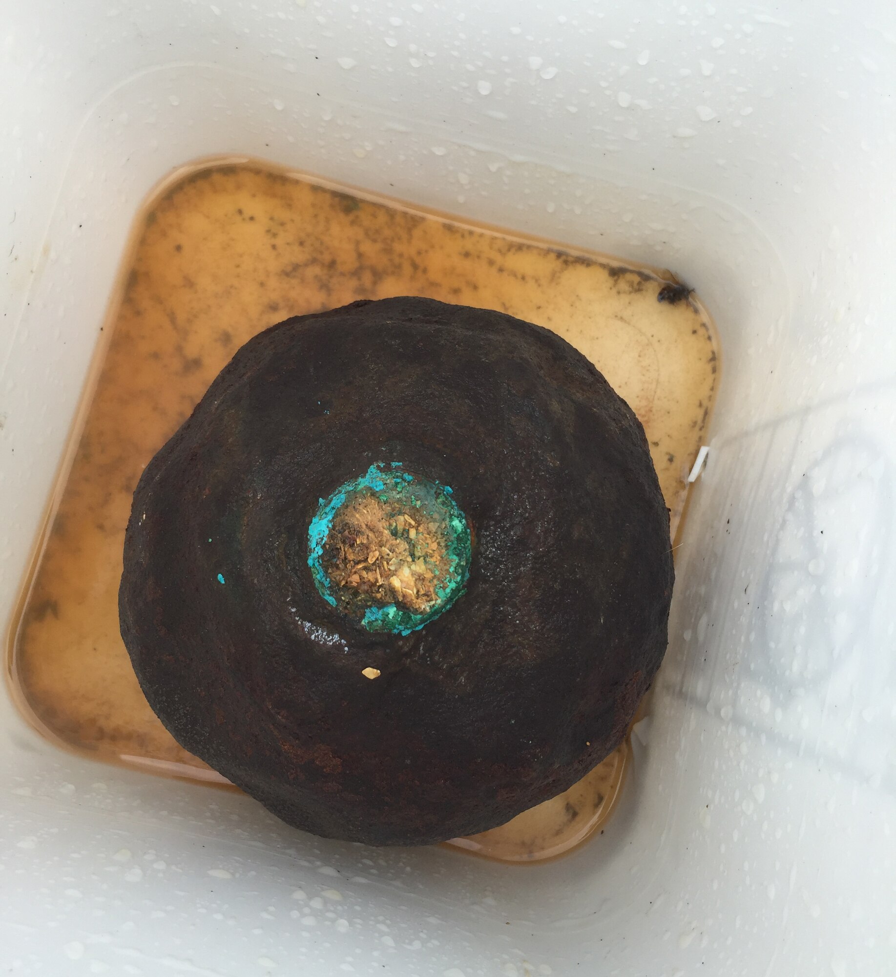 The 482nd Explosive Ordnance Disposal Flight safely detonated this 24-pound Civil War-era cannonball safely at Homestead Air Reserve Base, Fla. after recovering it from a Pinecrest, Fla., home Feb. 1. (Courtesy photo)