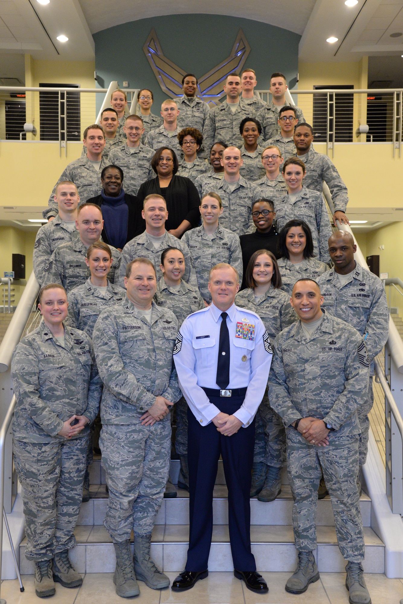 Chief Master Sergeant of the Air Force James Cody kicked
off the Air Force District of Washington's sixth annual Capital Airmen
Development Seminar on Joint Base Andrews, Md., Feb. 9, 2016. This four-day
conference is designed to enhance the development of future Air Force
leaders. (U.S. Air Force Photo/1st Lt. Esther Willett)
