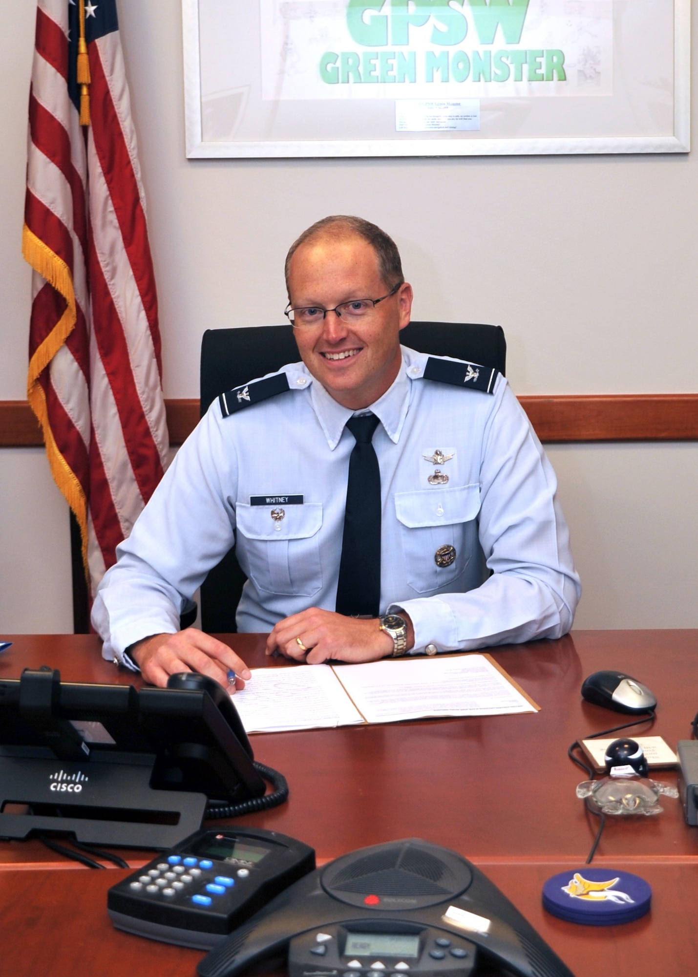 Col. Steve Whitney, Space and Missile Systems Center director of the Global Positioning System Directorate (SMC/GP), Los Angeles Air Force Base, El Segundo, Calif. (U.S. Air Force photo)