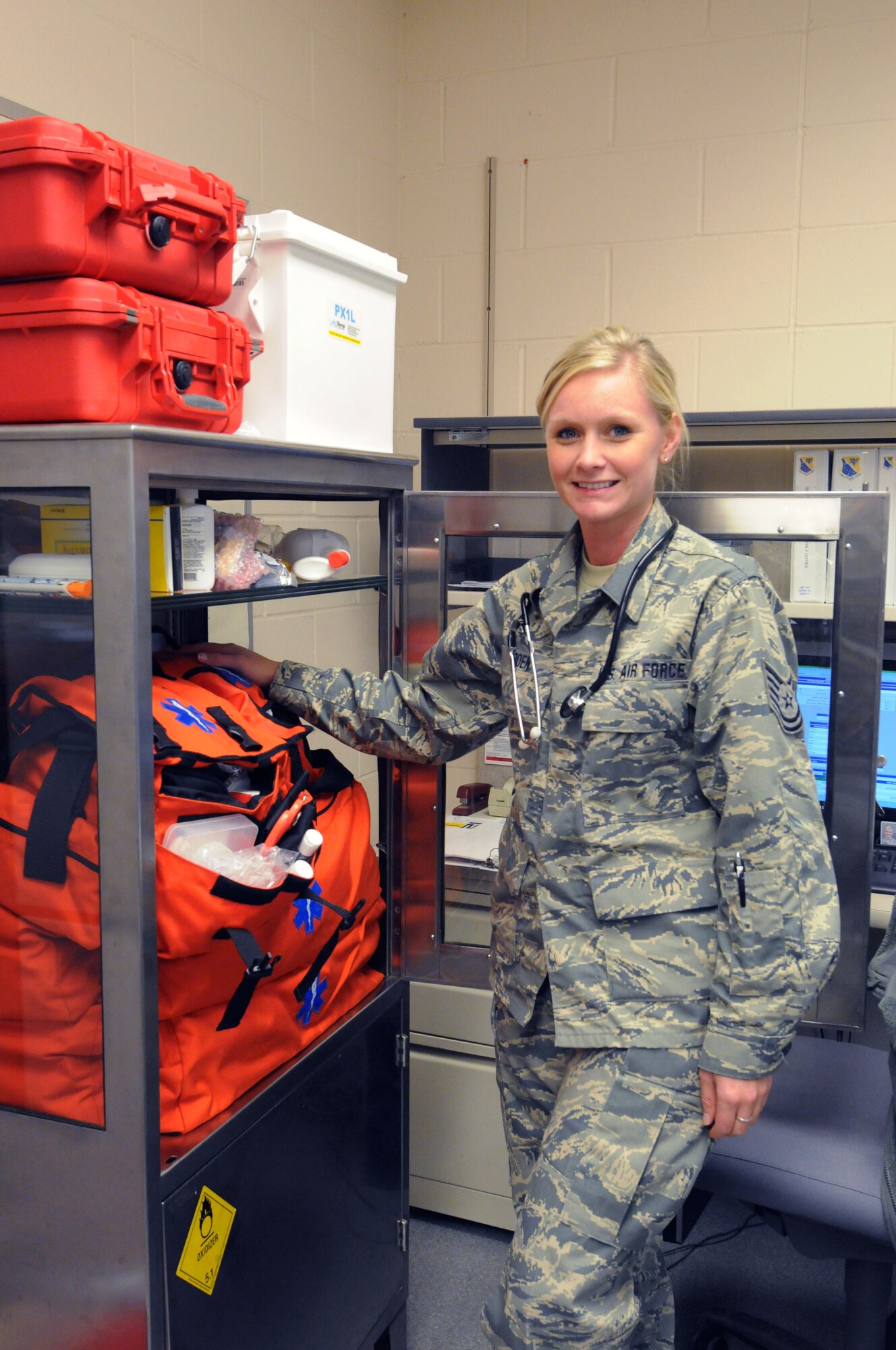 Tech. Sgt. Amanda Roen, 148th Fighter Wing, Duluth, Minn. poses for a photo, Nov. 15, 2015.  Roen is currently a registered nurse with Essentia Health and plans to attend further schooling to become a nurse practitioner.  (U.S. Air National Guard photo by Tech. Sgt. Amie Muller)