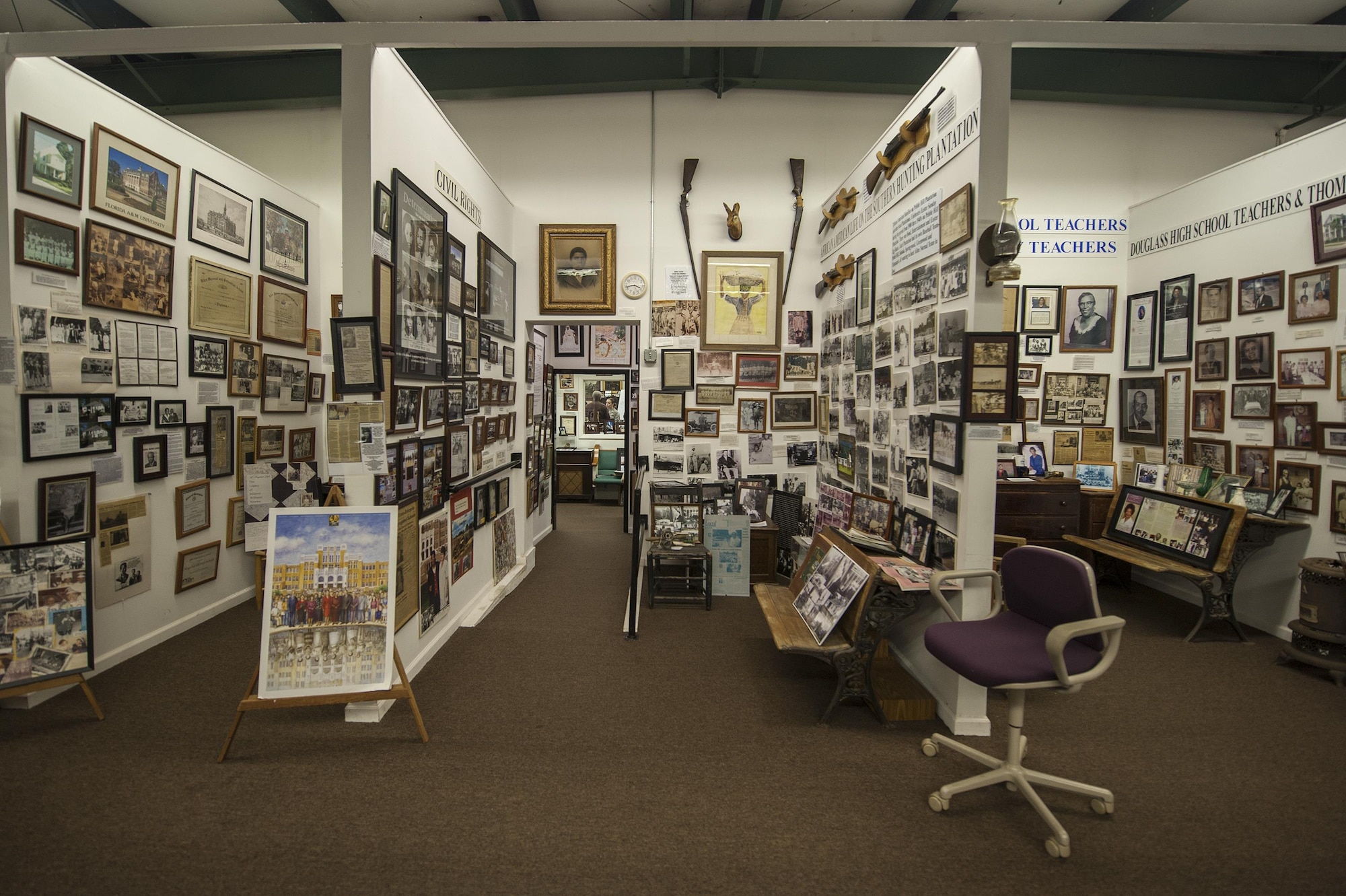 Artifacts from various periods in black history are displayed Feb. 8, 2016, at the Jack Hadley Black History Museum in Thomasville, Ga. The museum contains thousands of items dating back to the early 1800’s highlighting achievements and efforts made by black people within the local and national community. (U.S. Air Force photo/Airman 1st Class Janiqua P. Robinson)