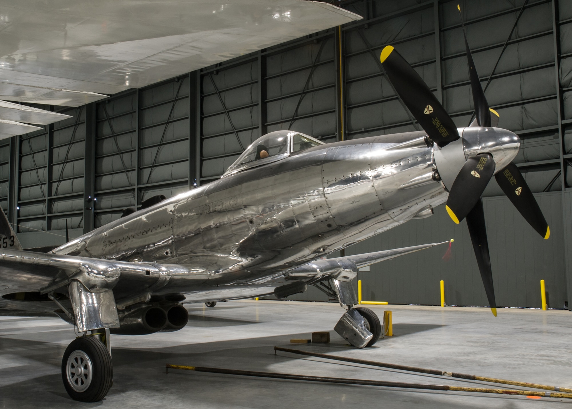 Fisher P-75A Eagle in the Research & Development Gallery at the National Museum of the U.S. Air Force. (U.S. Air Force photo)