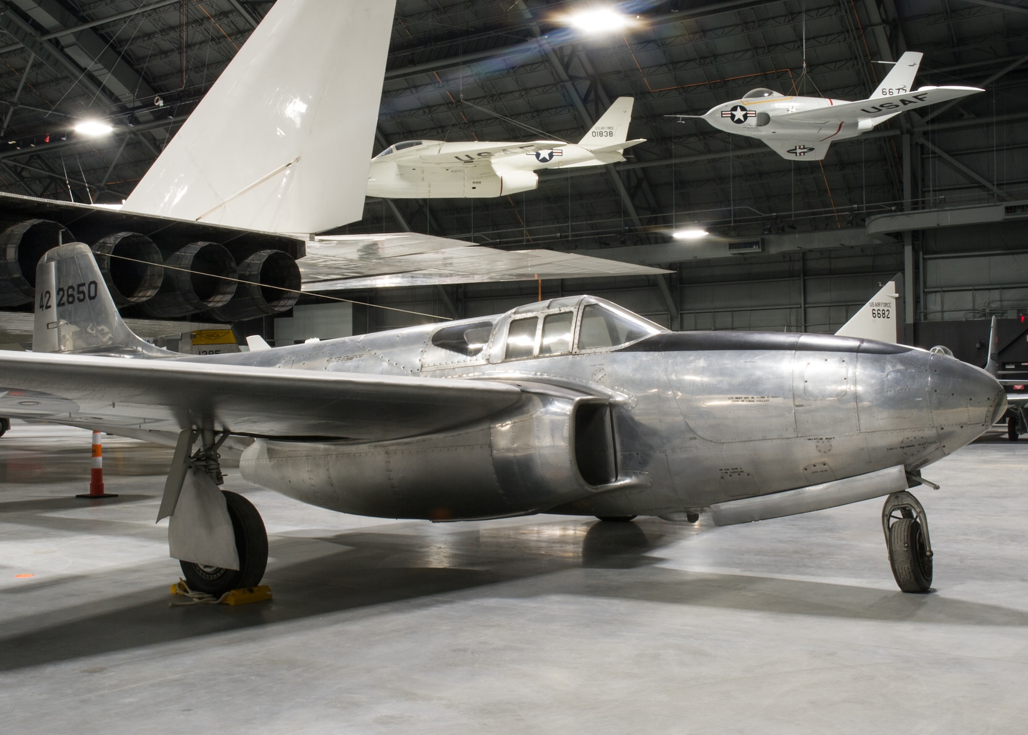 Bell P-59B Airacomet in the Research & Development Gallery at the National Museum of the U.S. Air Force. (U.S. Air Force photo)