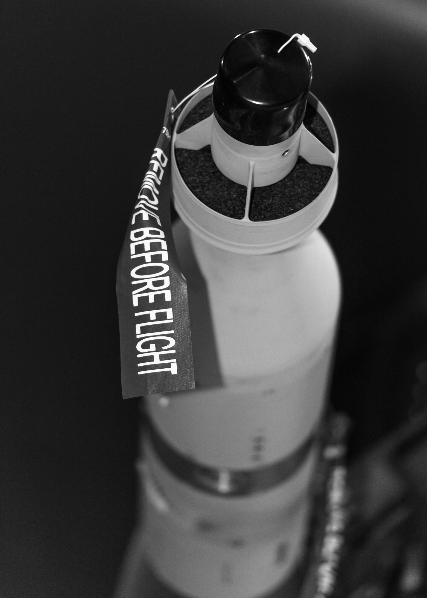 A laser-guided GBU-12 bomb is loaded onto a B-52H Stratofortress during Exercise Combat Hammer at Minot Air Force Base, N.D., Feb. 8, 2016. Combat Hammer, a week-long air-to-ground combat training exercise, allows exercise evaluators to assess the employment of various munitions used by the B-52 from storage through impact. (U.S. Air Force photo/Airman 1st Class J.T. Armstrong)