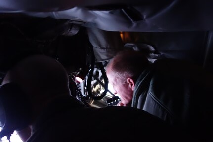 U.S. Air Force Lt. Gen. Stephen W. Wilson, U.S. Strategic Command (USSTRATCOM) deputy commander, looks on from a KC-135 Stratotanker, assigned to the 155th Air Refueling Wing, as it refuels an Air Force Global Strike Command (AFGSC) B-52 Stratofortress strategic bomber on Feb. 10, 2016. The KC-135 conducted the aerial refueling operation while transporting Wilson and other USSTRATCOM leaders from Offutt Air Force Base, Neb., to Scott Air Force Base, Ill., where they attended USSTRATCOMâ€™s Bomber and Tanker Stakeholders Conferences. During the two-day event, U.S. Navy Adm. Cecil D. Haney, USSTRATCOM commander; U.S. Air Force Gen. Robin Rand, AFGSC commander; U.S. Air Force Gen. Carlton D. Everhart, Air Mobility Command commander; Wilson and other general officers held discussions with AFGSC wing commanders and deputy commanders as part of their continuing collaborative effort to together develop the next generation of leaders. These recurring forums are designed to assess the health and direction of the nation's strategic forces, including ICBM, ballistic missile submarine, bomber and supporting tanker forces, as well as sensors and communication networks. One of nine DoD unified combatant commands, USSTRATCOM has global strategic missions, assigned through the Unified Command Plan, which include strategic deterrence; space operations; cyberspace operations; joint electronic warfare; global strike; missile defense; intelligence, surveillance and reconnaissance; combating weapons of mass destruction; and analysis and targeting. (USSTRATCOM photo by U.S. Navy Capt. Pamela S. Kunze)