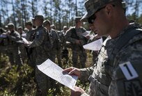 Approximately 30 U.S. Army Reserve Soldiers from across the United States take on a land navigation course in this year's 200th Military Police Command's Best Warrior Competition held at Camp Blanding, Fla., Feb. 9. The winning noncommissioned officer and junior enlisted Soldiers will move on to the U.S. Army Reserve Command competition in May. (U.S. Army photo by Master Sgt. Michel Sauret)
