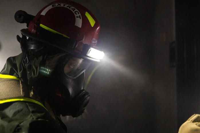 Marines and Sailors with Chemical Biological Incident Response Force (CBIRF), U.S. Marine Corps Forces Command (MARFORCOM), take part in exercise Scarlet Response 2015 at the Guardian Centers in Perry, Ga., July 21 – 24, 2015. The exercise tested all the specific skills the unit possesses to respond to an incident of chemical, biological, radiological, nuclear or high-yield explosive (CBRNE) event. (U.S. Marine Corps photo by Sgt. Jonathan Herrera/Released) 
