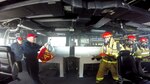 AT SEA ABOARD USS CORONADO (Jan. 25, 2016) - Coronado Crew 206 hose team engages a simulated Class A fire in the Integrated Command Center (ICC) 1, as expert TSST Implementers simulate the progression of the fire and white smoke. USS Coronado (LCS 4) successfully completed the Navy's Total Ship Survivability Trial (TSST) Jan. 28. (U.S. Navy photo/Released)