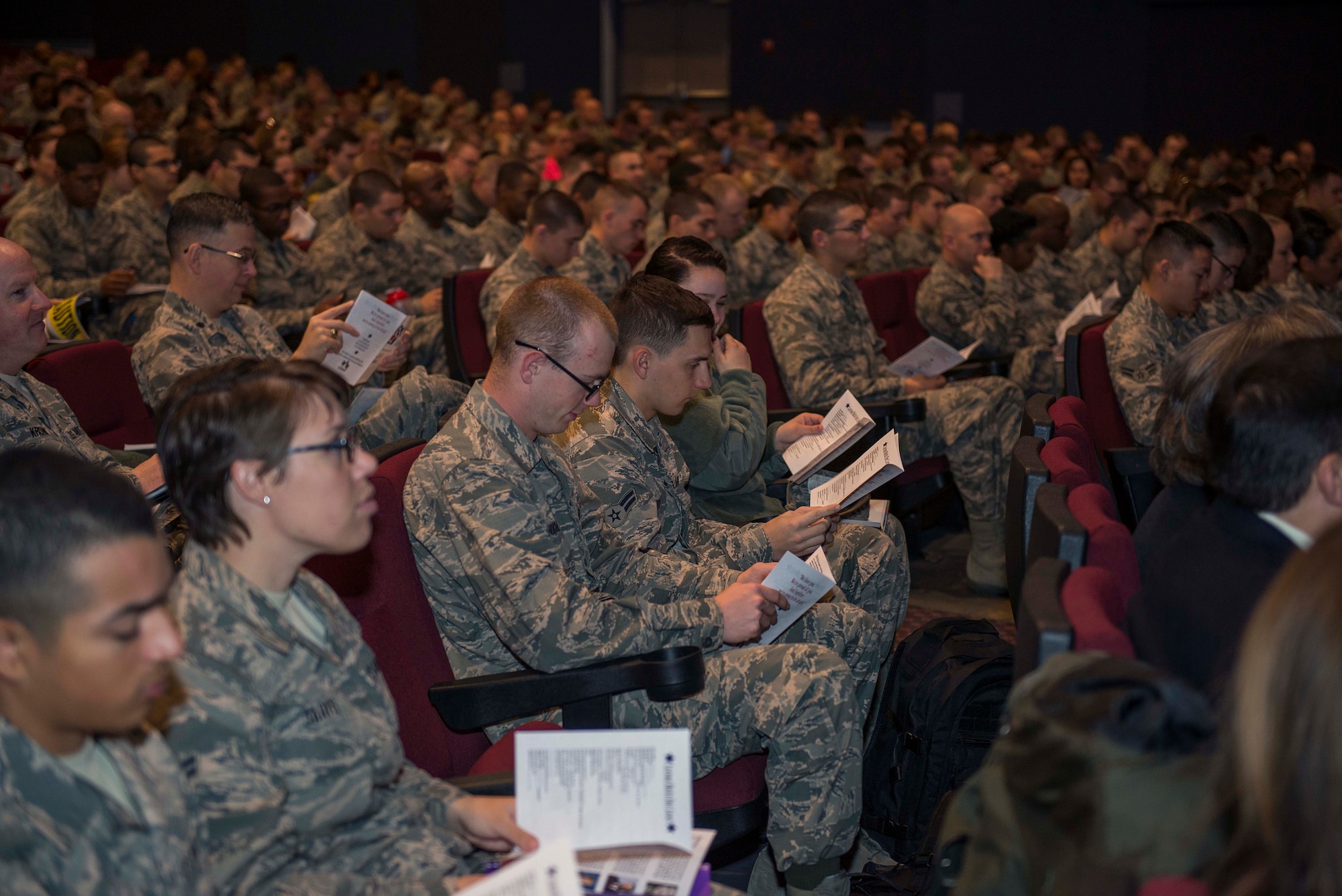 Ellie Kay visited Sheppard Air Force Base, Texas, to talk to Airmen about financial responsibility and money management, Feb. 11, 2016. Kay, along with Rod Griffin, director of public education for Experian, Ingrid Bruns, director of military life advice and Bethany Grace, director of communications for Heroes at Home, shared their experiences and professional advice for being financially fit. (U.S. Air Force photo/Senior Airman Kyle Gese)
