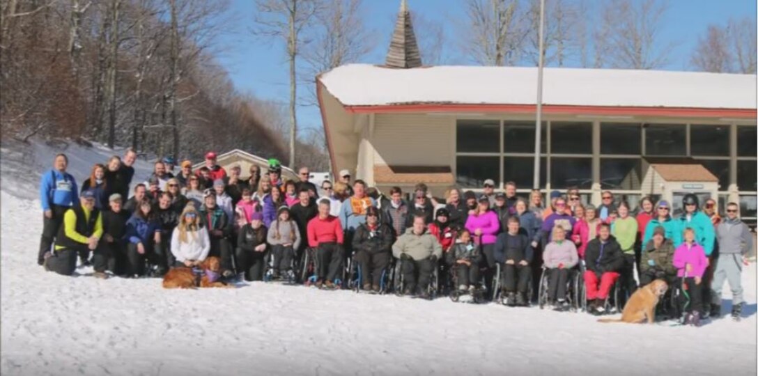 Skiers gathered during the 35th Disabled Sports USA Adaptive Learn to Ski event clinic held Jan. 19, 2016 at the Beech Mountain Resort in Beech Mountain, N.C. The adaptive sports program has been offering risk reduced and highly supportive ski lessons for adults and children with a wide array of disabilities.  