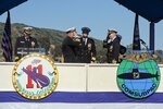 160212-N-TW634-162
SAN DIEGO (Feb. 12, 2016) Capt. Brian Davies, right, relieves Capt. Eugene Doyle during a change of command ceremony aboard the Los Angeles-class fast-attack submarine USS Pasadena (SSN 752). Davies relieved Doyle to become the 19th commodore of Submarine Squadron 11, which is responsible for manning, equipping and training five Los Angeles-class submarines, the floating drydock Arco (ARDM 5) and Undersea Rescue Command. (U.S. Navy photo by Mass Communication Specialist 3rd Class Derek A. Harkins/Released)
