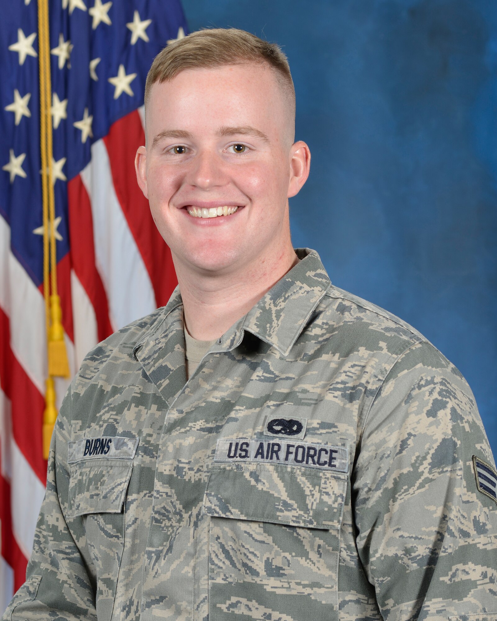 Senior Airman Kyle S. Burns, 64th Air Refueling Squadron, Pease Air National Guard Base, New Hampshire, was presented the Academic Achievement Award during the Airman Leadership School graduation ceremony Feb. 12 at the Minuteman Commons. This award is presented to the top student who achieves the highest summative scores throughout the class and who displays all characteristics of an effective leader. They also must have fostered teamwork within the training environment. (U.S. Air Force photo by Linda LaBonte Britt)