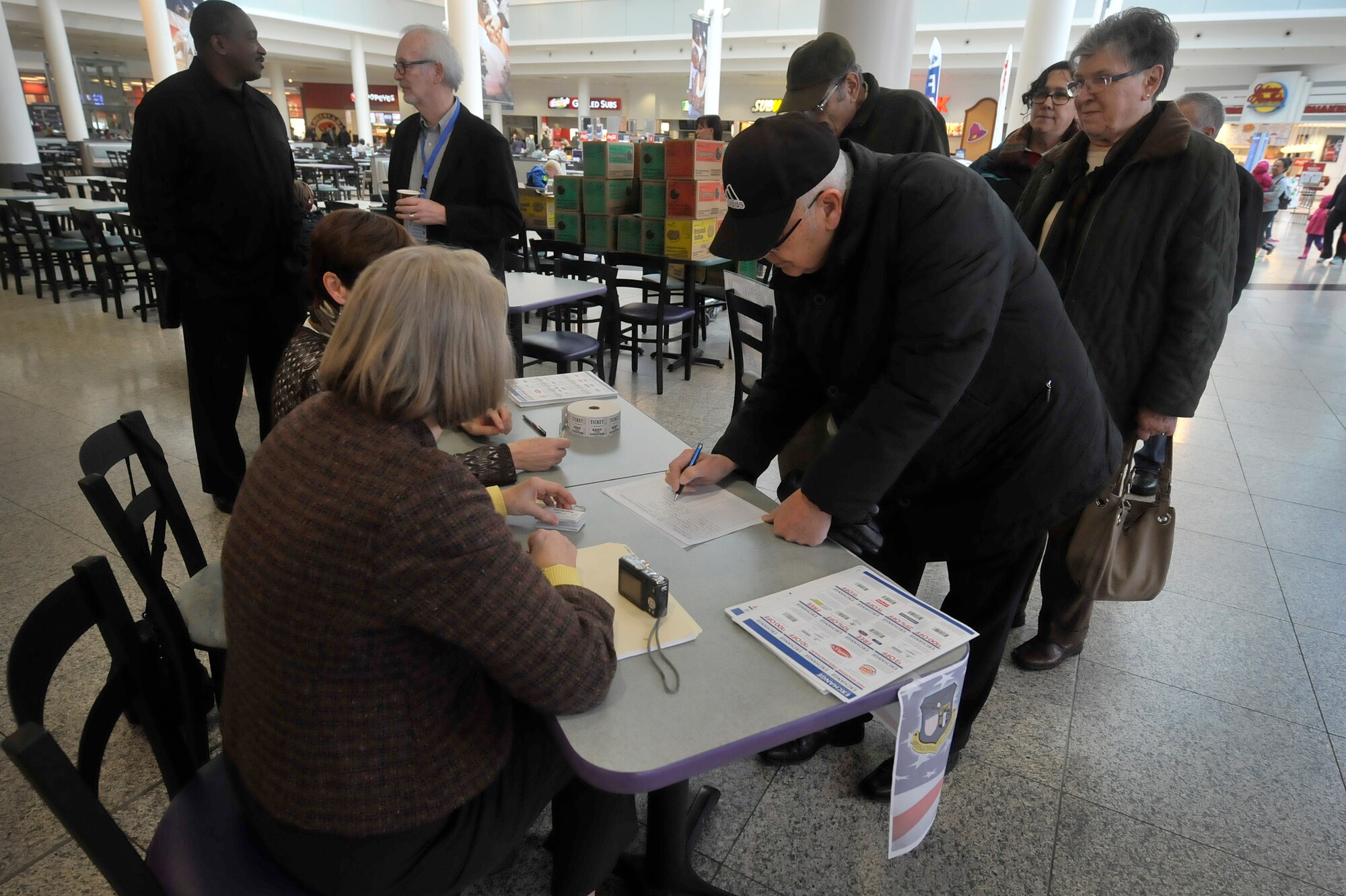 Retirees and their spouses meet at the Kaiserslautern Military Community Center for the first retiree luncheon sponsored by the 86th Airlift Wing Retiree Activities Office Feb. 11, 2016, at Ramstein Air Base, Germany. The retiree luncheon was one of many events offered to retirees in the community. The RAO is reaching out to retirees with their new program which enables retirees to assist other retirees in need. (U.S. Air Force photo/Airman 1st Class Larissa Greatwood)