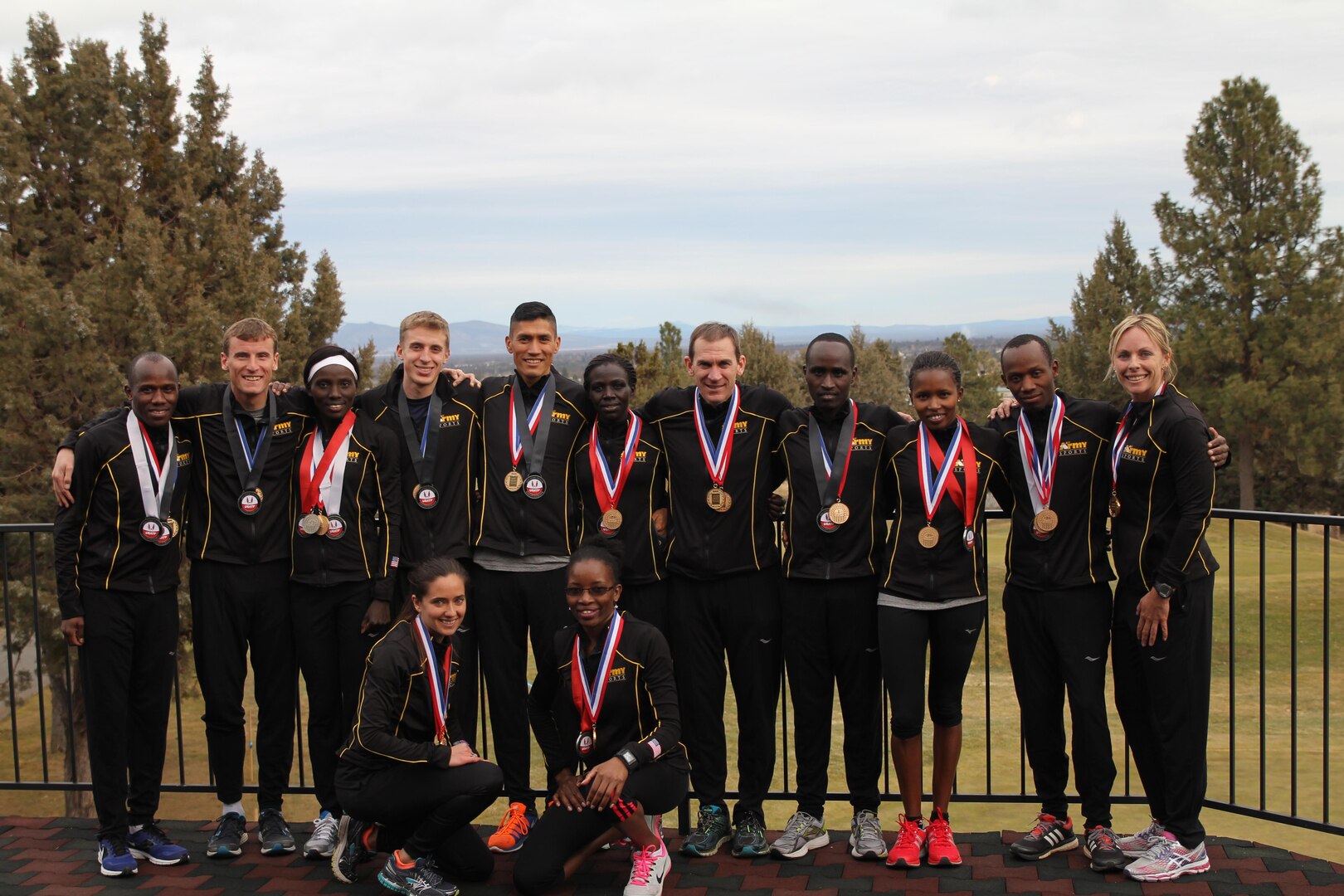 All-Army team photo.  The 2016 Armed Forces Cross Country Championship was held in conjunction with the USA Track and Field National Championship in Bend, Ore.  Army Men and Women teams swept the team competitions.  Army Men captured their third straight title with the Women repeating their 2015 performance.  Photo by Tom Higgins, Army Sports