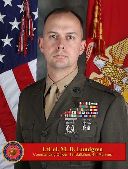 Lieutenant Colonel Matthew Lundgren > 1st Marine Division > Leaders
