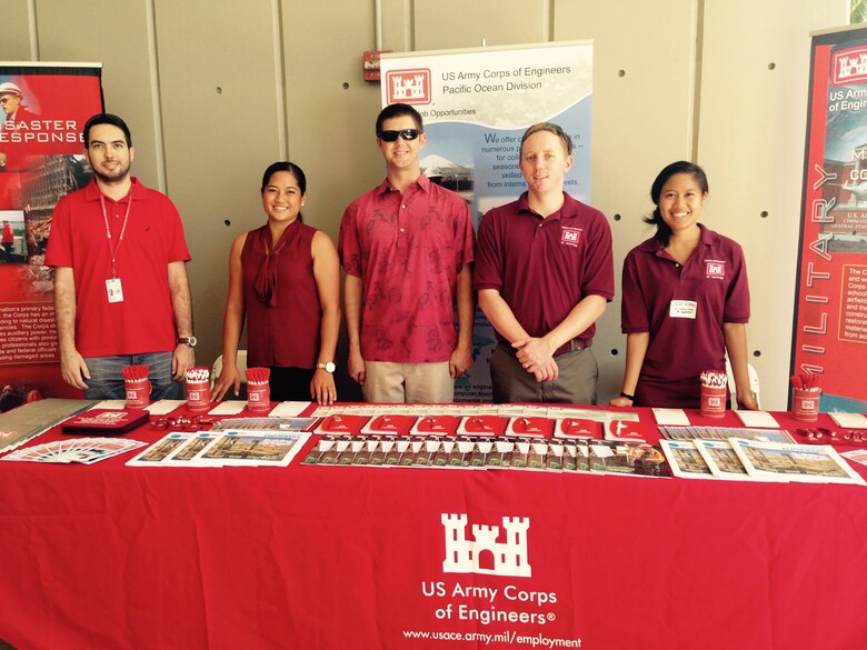 In support of the 2016 Engineers Week, the Honolulu District Workforce Management team and USACE Engineer Interns (shown above from 2015) will participate in the University of Hawaii at Manoa College of Engineering Career Day Feb. 17 to provide future engineers with career guidance, information on potential job opportunities with the Corps, and potential STEM field career paths. 