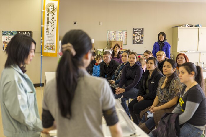 Station residents from Marine Corps Air Station Iwakuni learn about lotus roots at Yamaguchi’s Agricultural, Forestry, Fisheries, and? Stockbreeding in Iwakuni City, Japan, Feb. 10, 2016. Iwakuni is a lotus root producer, exporting the product worldwide. With the roots comes various nutritional and health benefits such as vitamin C; dietary fiber; iron; potassium; calcium; prevention of colds, cancer and other diseases; and lowering high blood pressure.