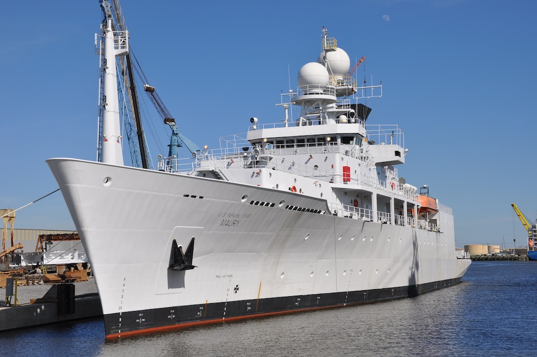 PASCAGOULA, Miss.- The Navy accepted USNS Maury (T-AGS 66) from builder VT Halter Feb. 16.