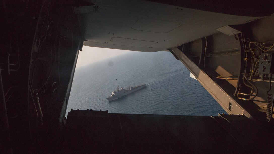 Marines with Marine Medium Tiltrotor  Squadron 262 practice landing the MV-22B Osprey and taking off from the USS Ashland during Cobra Gold 16 test flights at Utapao, Thailand, February 16, 2016. The pilots continue to advance their landing and taking off methods by practicing and repetition. Cobra Gold 16 is the largest Combined Task Force exercise in the Indo-Asia-Pacific region and will improve the capabilities of participating nations maintaining the readiness of security forces across the region. Marines are with VMM-262, Marine Aircraft Group 36, 1st Marine Aircraft Wing, III Marine Expeditionary Force. 