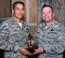 Maj. Gen. Michael Kim, mobilization assistant to the Commander, Air Force Reserve Command, presents the Public Affairs Champion award to Brig. Gen. Samuel 