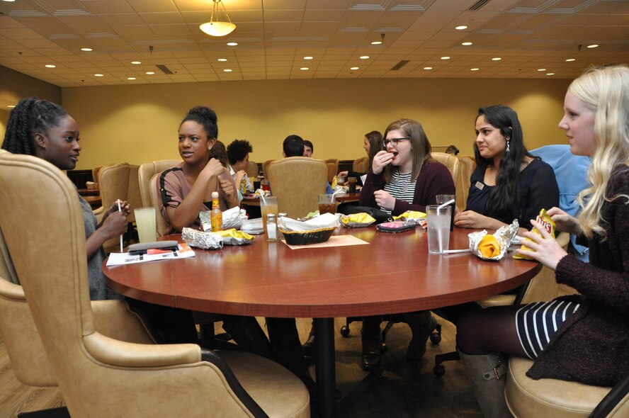 Cobb Youth Leadership students visited Dobbins Consolidation Club on December 7, 2015 to learn more about the AF mission and the daily life of an Airman. CYL is a program for Cobb County high school students to receive an interactive experience of the surrounding community. (U.S. Air Force photo by Senior Airman Lauren Douglas)