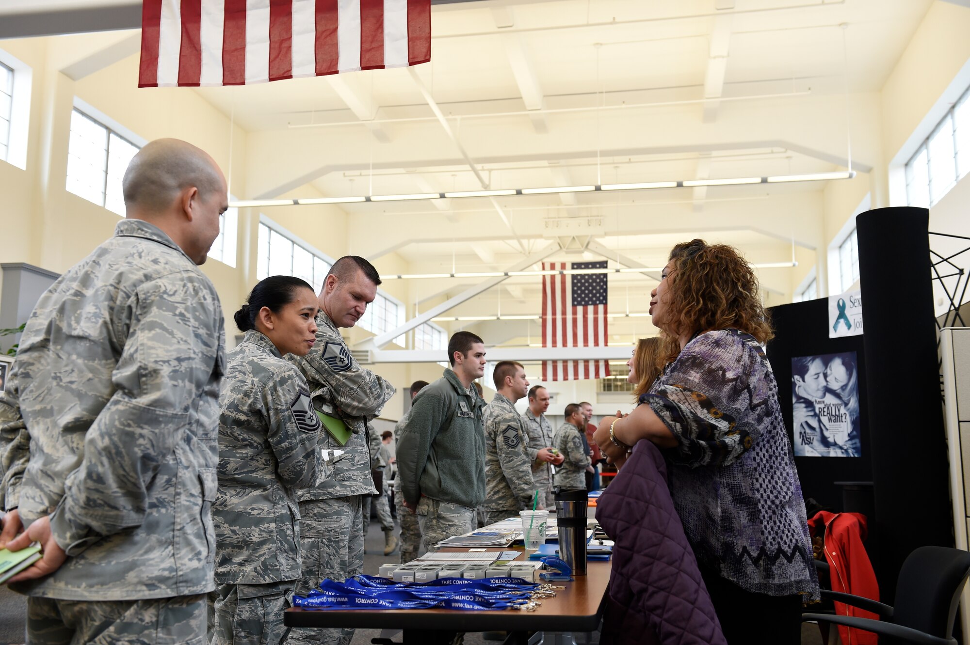U.S. Air Force Airmen and U.S. Army Soldiers from Joint Base Lewis-McChord attend Operation Next Step, Feb. 17, 2016, at the 627th Force Support Squadron Military Personnel Section at JBLM, Wash. Operation Next Step is an informative briefing about reenlistment, extension, retirement, seperation and included information for future career endeavors. (U.S. Air Force photo/Tech. Sgt. Timothy Chacon)