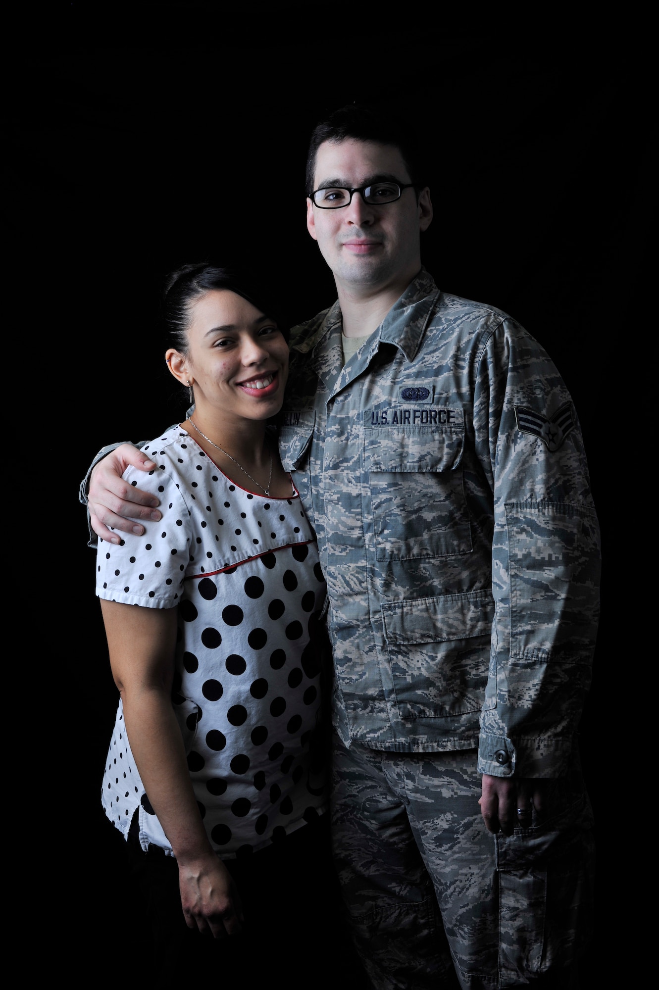 Sasha Southee-Mallin, left, 48th Medical Support Squadron laboratory technician, and U.S. Air Force Senior Airman Matthew Mallin, 100th Communication Squadron wing cyber security technician, pose for a photo Feb. 11, 2016 on RAF Mildenhall, England. The couple provided lifesaving medical care until emergency responders arrived to a heart-attack victim Jan. 17, 2016, while on vacation in Norway. (U.S. Air Force photo by Staff Sgt. Micaiah Anthony/Released)
