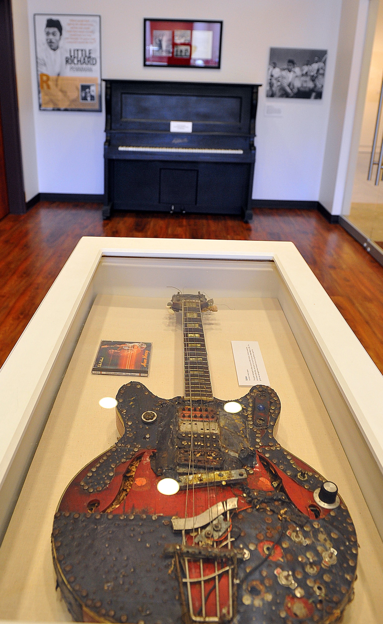 Treasures such as Little Richard’s piano and  Eddie Kirkland’s guitar are among the items on display.(U.S. Air Force photo by Tommie Horton) 
