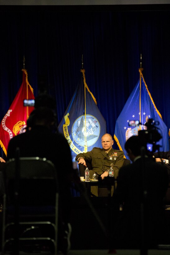 Commandant of the Marine Corps Gen. Robert B. Neller, attends the WEST 2016 Conference at the San Diego Convention Center, Calif., Feb. 19, 2016. Neller was one of the joint service chief speakers during the luncheon town hall. (U.S. Marine Corps photo by Staff Sgt. Gabriela Garcia/Released)