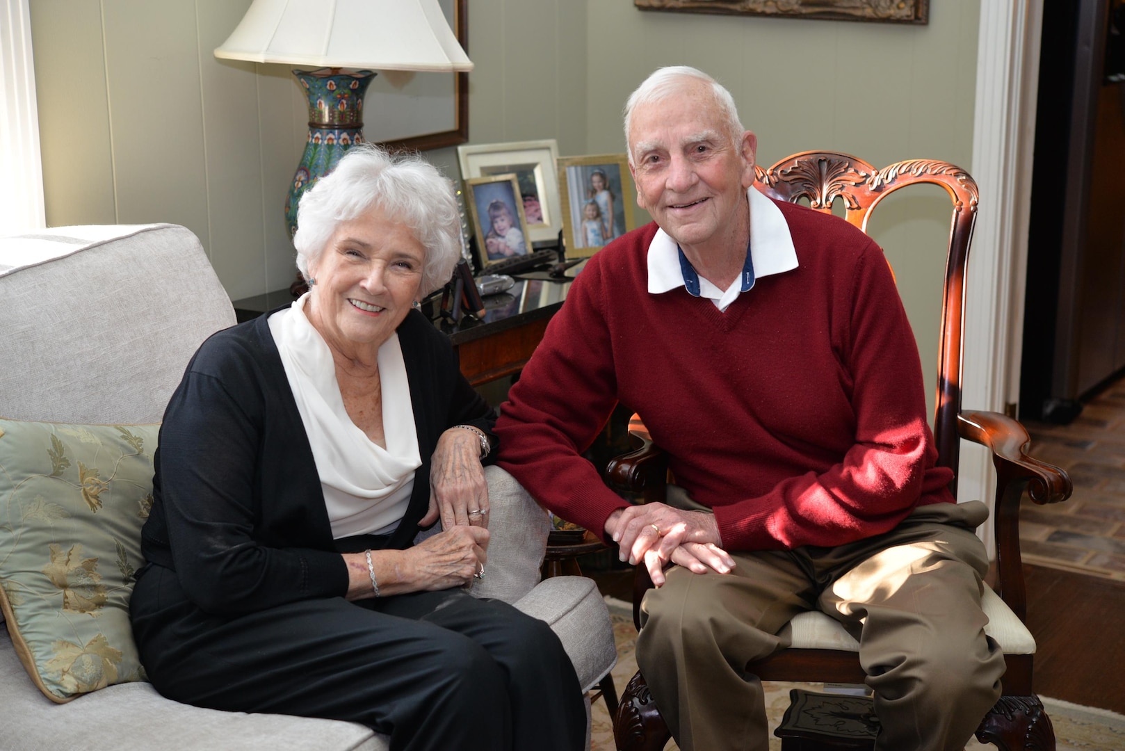 Retired Air Force Col. Carlyle "Smitty" Harris and wife Louise spend time together at their home Feb. 3, 2016, in Tupelo, Miss. Louise Harris faced a myriad of obstacles during the time her husband spent in captivity during the Vietnam War but prevailed in part due to her resilience.  

