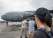 A spectator takes a photo of a U.S. Air Force C-17 Globemaster III during the Singapore International Airshow, at Changi International Airport, Singapore, Feb. 20, 2016. Through participation in airshows and regional events, the U.S. demonstrates its commitment to the security of the Indo-Asia-Pacific region, promotes equipment interoperability, displays the flexible combat capabilities of the U.S. military, and creates lasting relationships with international audiences to strengthen the bonds that support partnership building throughout the Indo-Asia-Pacific region. (U.S. Air Force photo by Capt. Raymond Geoffroy/Released)