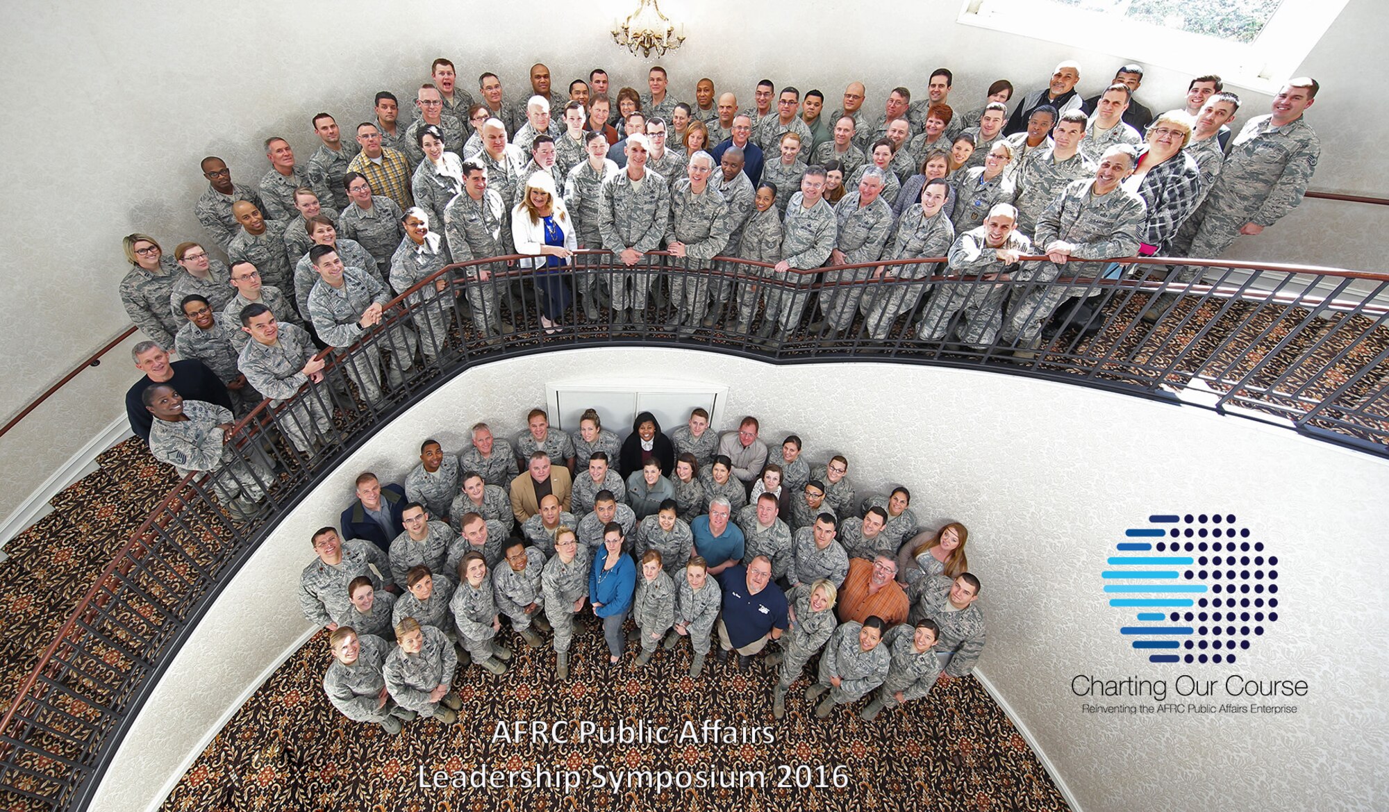 U.S. Air Force Reserve Public Affairs professionals gathered in Marietta, Ga., Feb. 8-12, for the 2016 Air Force Reserve Command Public Affairs Leadership Symposium, the first of such an event for this career field in more than six years. The theme for the symposium was Charting Our Course, and the group came together to get a vector for telling the stories of reservists by learning from each other and industry partners. (U.S. Air Force courtesy photo)
