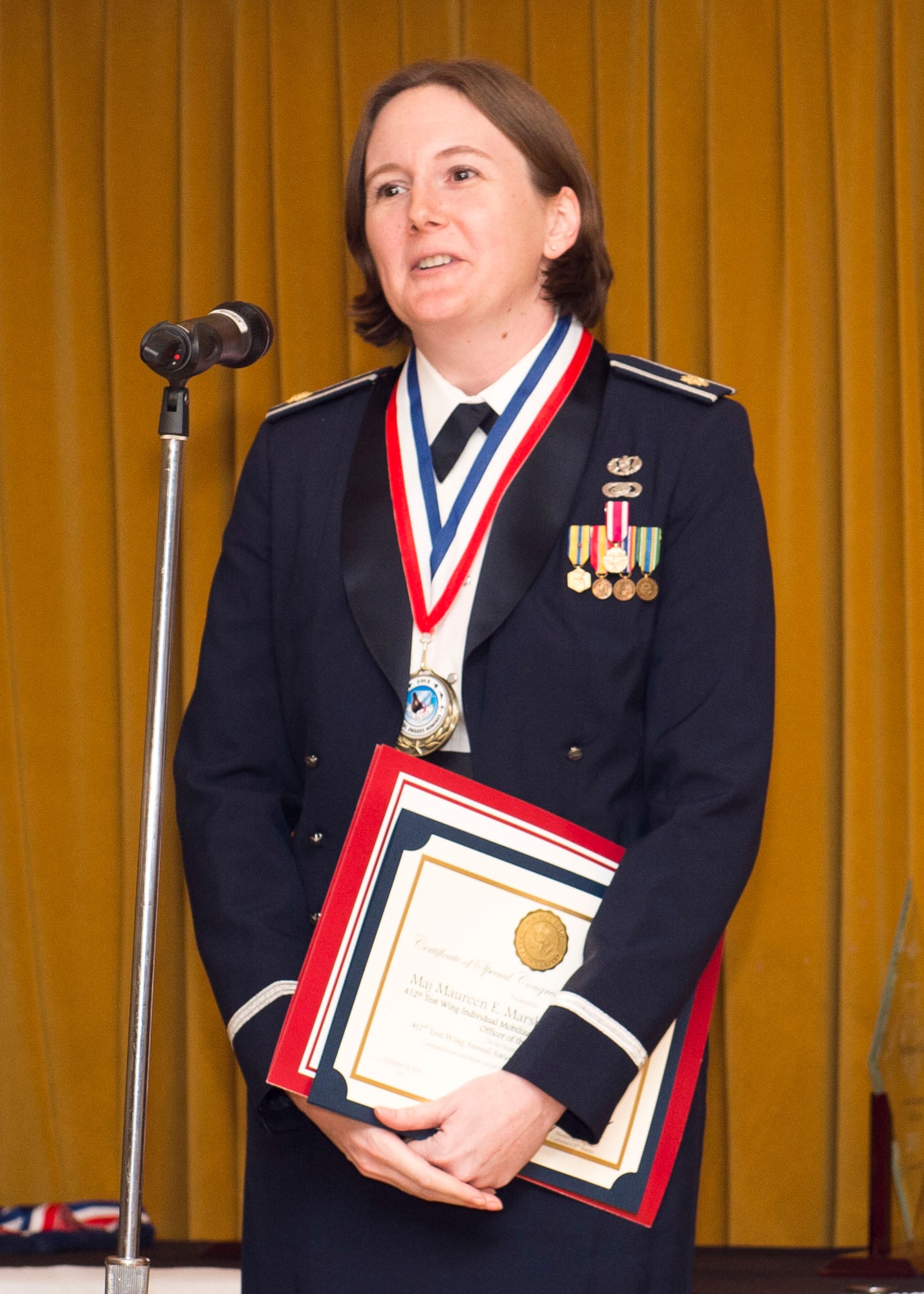2015 Individual Mobilization Augmentee Field Grade Officer of the Year – Maj. Maureen E. Marshall, 412th Test Wing Judge Advocate. (U.S. Air Force photo by Ethan Wagner)
