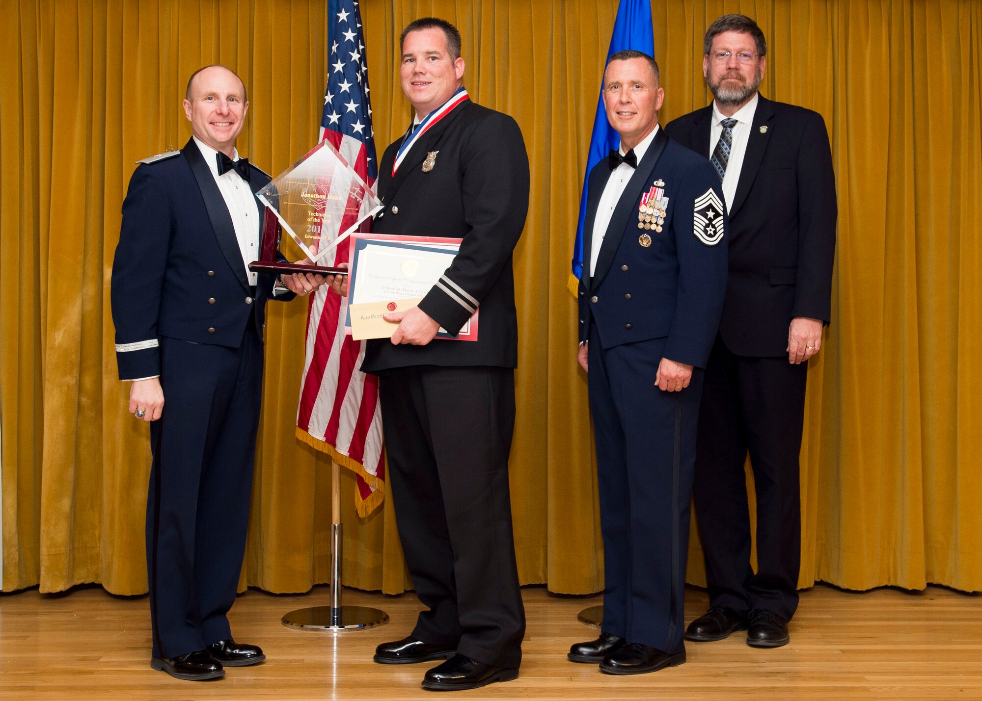 2015 Technician of the Year - Jonathon Hahn, 412th Civil Engineer Group. (U.S. Air Force photo by Ethan Wagner)
