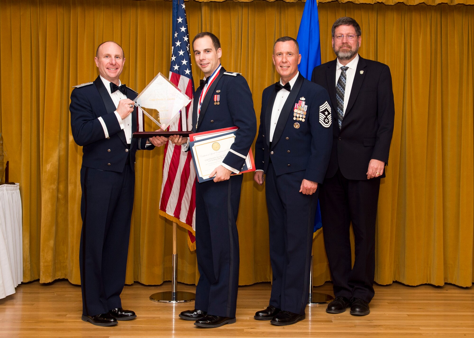 Company Grade Officer of the Year – Capt. David F. Jacobs, 412th Test Wing Judge Advocate. (U.S. Air Force photo by Ethan Wagner)
