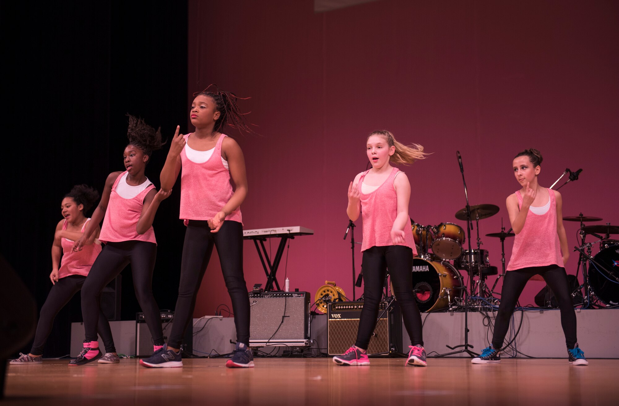 Members from Yokota Dance Company perform during the Japan-U.S. Joint Concert at Kotori Hall in Akishima, Tokyo, Japan, Feb. 20, 2016. The Yokota Dance Company accepts student from ages 2-years-old to adult with any dance experience. (U.S. Air Force photo by Staff Sgt. Michael Washburn/Released)