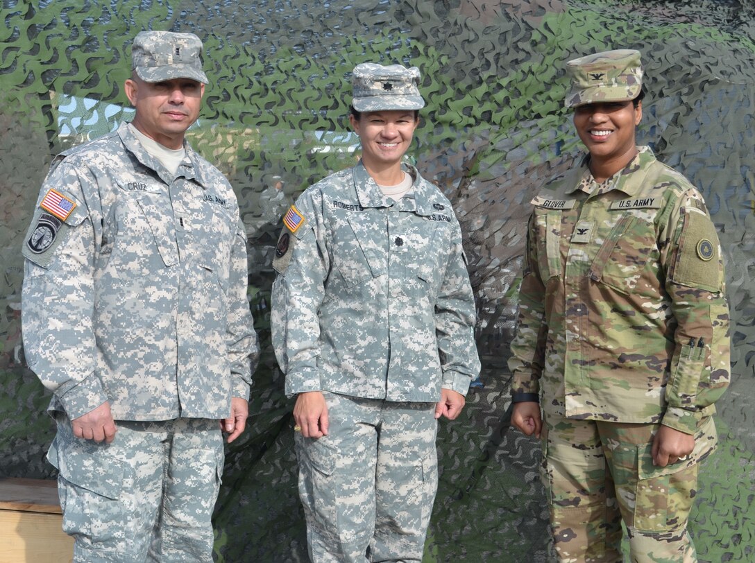 Chief Warrant Officer 3 Thomas Cruzramirez, 728th Transportation Company interim commander, Lt. Col. Chandra M. Roberts, 469th Combat Sustainment Support Battalion commander, and Col. Toni A. Glover, 650th Regional Support Group commanding officer, traveled to Mare Island, Vallejo, Calif., to participate in an activation ceremony for the 728th Transportation Company Feb. 20. (Photo by Capt. Fernando Ochoa/Released)