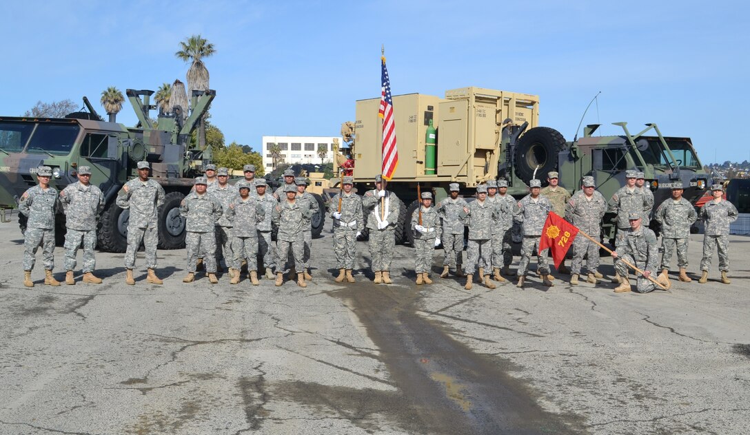 Col. Toni A. Glover, 650th Regional Support Group commanding officer, traveled to Mare Island, Vallejo, Calif., to activate the 728th Transportation Company Feb. 20. The 728th TC will use the Palletized Load System, which is a truck-based logistics system that entered service in the United States Army in 1993.