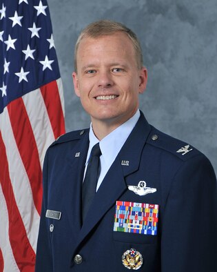 Biography photo of Col. Christopher Stricklin, 9th Reconnaissance Wing vice commander. 